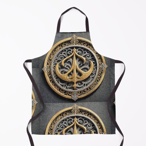 Item preview, Filigree ornate trishul on a medallion on top of baroque leather designed and sold by ShaDeS-AI-Art.