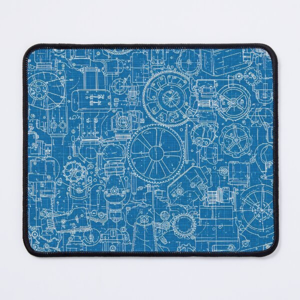 Item preview, Mechanical Blueprint Collage designed and sold by Kaleidoscope Print.