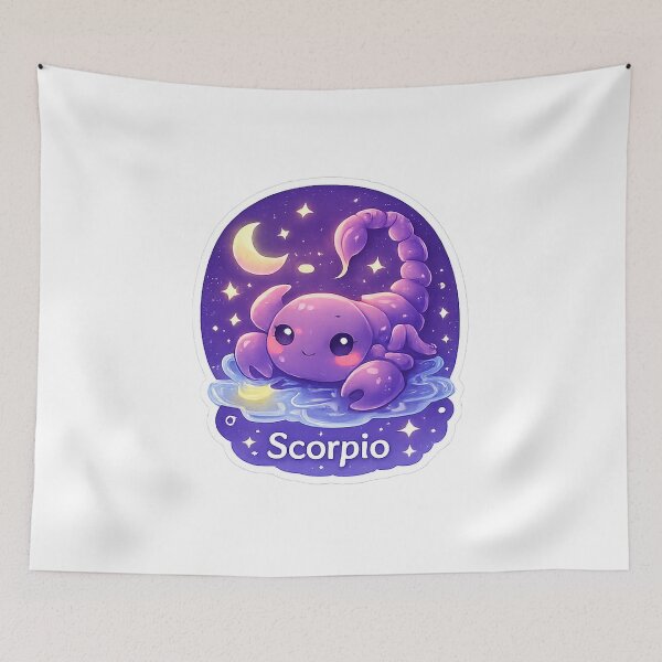 Item preview, Cute Scorpio Zodiac Sticker – Kawaii Astrology Gift for Scorpio Personality designed and sold by AmRishi.