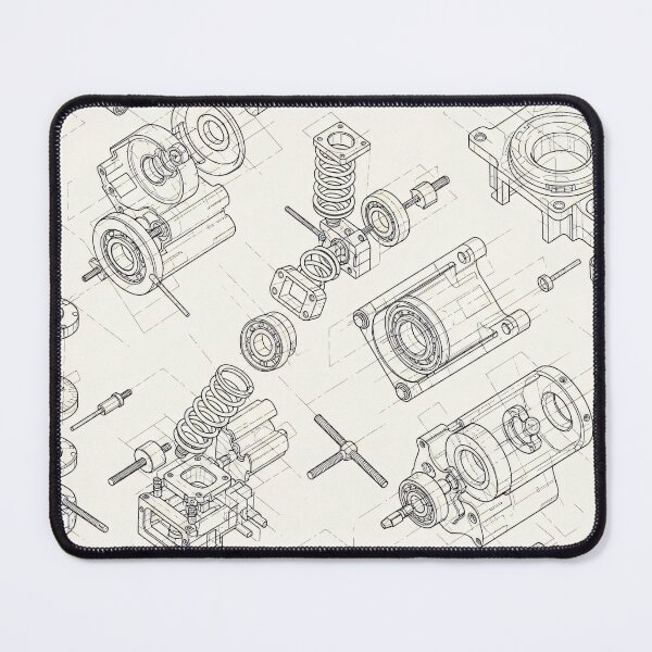 Item preview, Mechanical Exploded Blueprint designed and sold by Kaleidoscope Print.