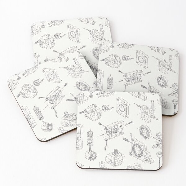 Item preview, Exploded Parts Line Drawing designed and sold by Kaleidoscope Print.