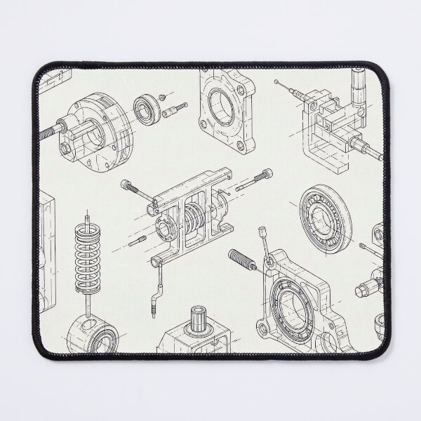 Item preview, Exploded Parts Line Drawing designed and sold by Kaleidoscope Print.