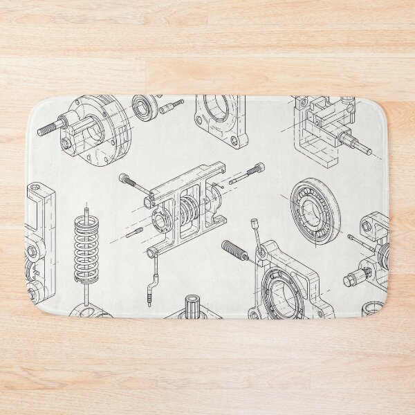 Item preview, Exploded Parts Line Drawing designed and sold by Kaleidoscope Print.