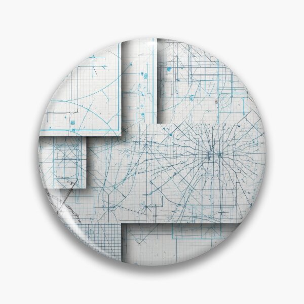 Item preview, Layered Blueprint Collage designed and sold by Kaleidoscope Print.