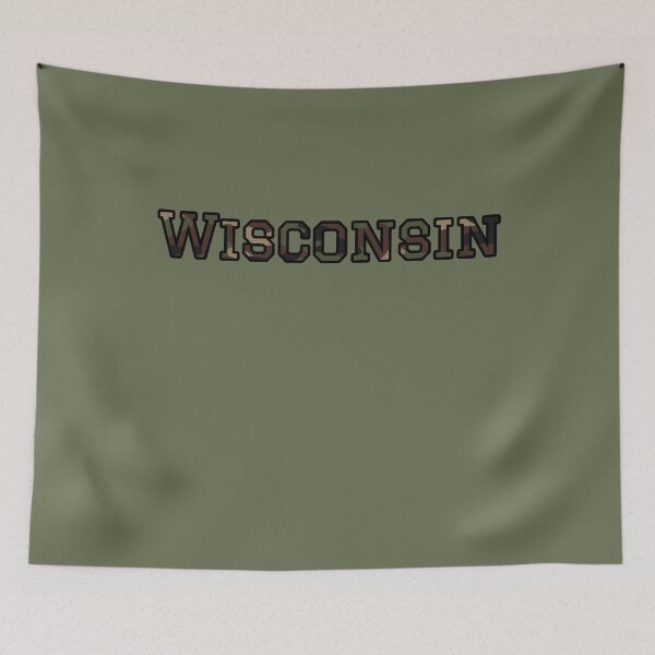Item preview, Wisconsin Camo Typography – Rugged Outdoor Military Style Design designed and sold by Long Family Gifts.