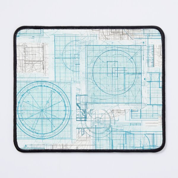 Item preview, Cyan Blueprint Gridwork designed and sold by Kaleidoscope Print.