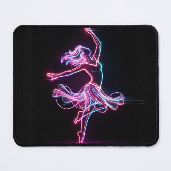 Item preview, Lightwave Grace – Neon ballet dancer silhouette, line art with vibrant glow designed and sold by FusiTink.