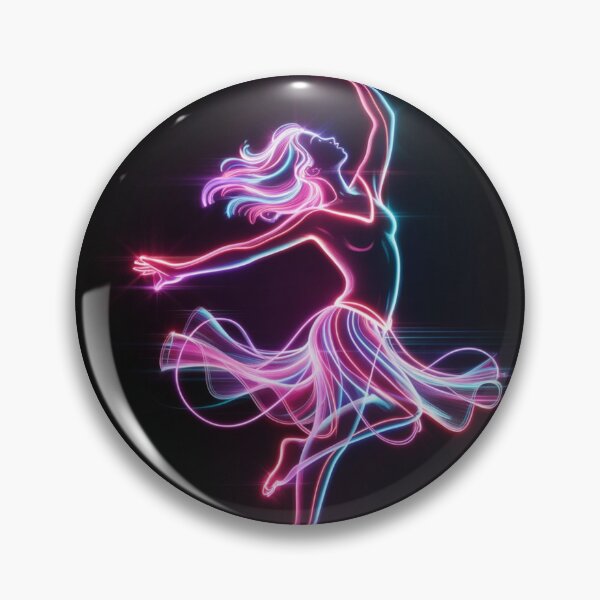 Item preview, Lightwave Grace – Neon ballet dancer silhouette, line art with vibrant glow designed and sold by FusiTink.