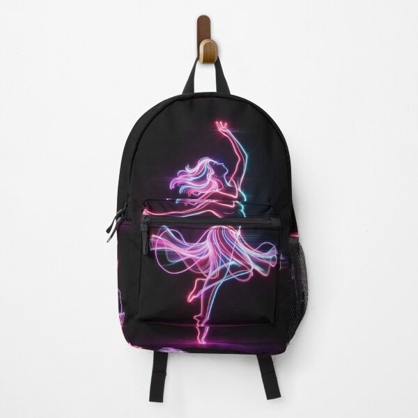 Item preview, Lightwave Grace – Neon ballet dancer silhouette, line art with vibrant glow designed and sold by FusiTink.