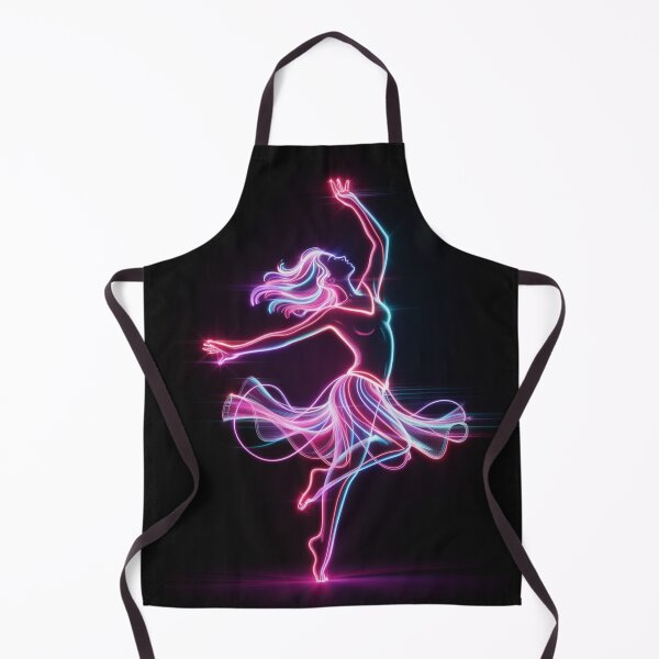 Item preview, Lightwave Grace – Neon ballet dancer silhouette, line art with vibrant glow designed and sold by FusiTink.