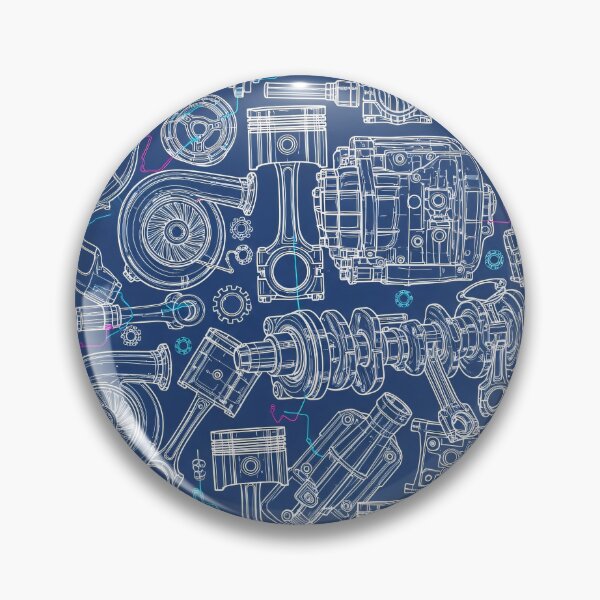 Item preview, Engine Blueprint Pattern designed and sold by Kaleidoscope Print.