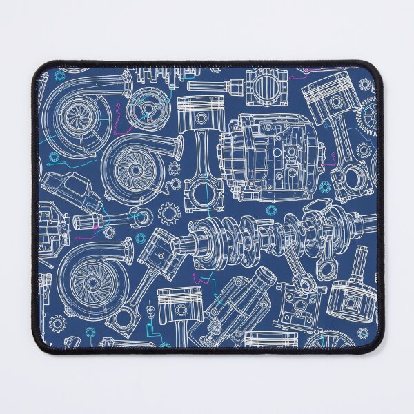 Item preview, Engine Blueprint Pattern designed and sold by Kaleidoscope Print.