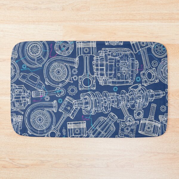 Item preview, Engine Blueprint Pattern designed and sold by Kaleidoscope Print.