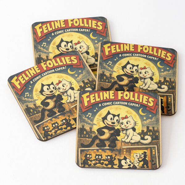 Item preview, Feline Follies Vintage Cartoon – Classic cat illustration in retro style designed and sold by Mauswohn.