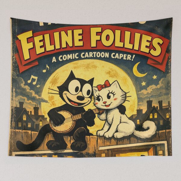 Item preview, Feline Follies Vintage Cartoon – Classic cat illustration in retro style designed and sold by Mauswohn.