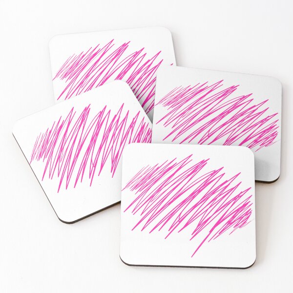 Aperçu de l'œuvre Art abstrait rose sur fond noir | Design minimaliste et moderne de type gribouillis créée et vendue par NilofaDesigns.