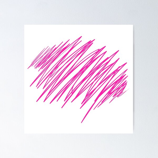 Item preview, Abstract Pink Line Art on Black Background | Minimal Modern Scribble Design designed and sold by NilofaDesigns.