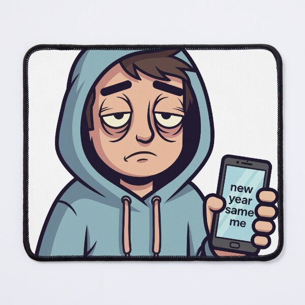 Item preview, New Year Same Me Relatable Introvert Burnout designed and sold by lowbatterydept.