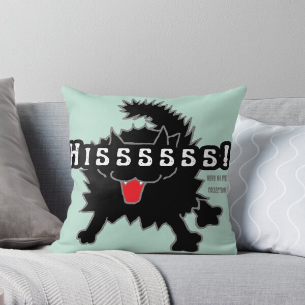 Item preview, HISSSS! – Thin Type Black Cat (White Text) designed and sold by nanaronnicoron.
