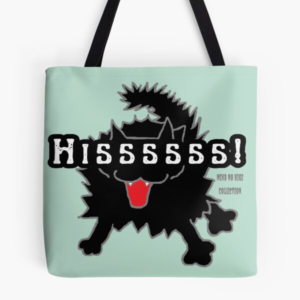Item preview, HISSSS! – Thin Type Black Cat (White Text) designed and sold by nanaronnicoron.