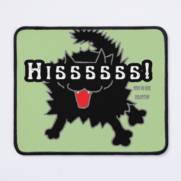 Item preview, HISSSS! – Thin Type Black Cat (White Text) designed and sold by nanaronnicoron.