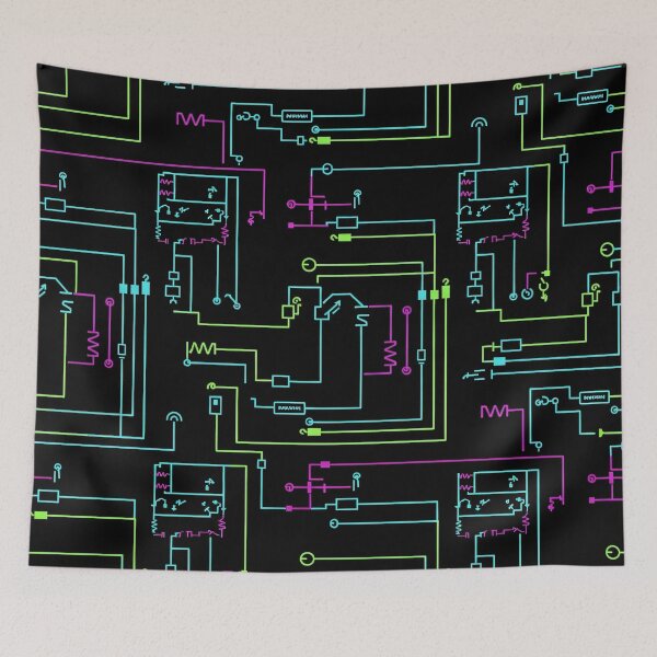 Item preview, Neon Circuit Pattern designed and sold by Kaleidoscope Print.