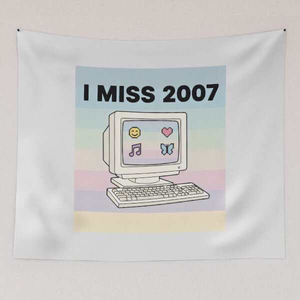 Item preview, I Miss 2007 Retro Aesthetic Y2K Pastel Computer Art designed and sold by SplashTastic.