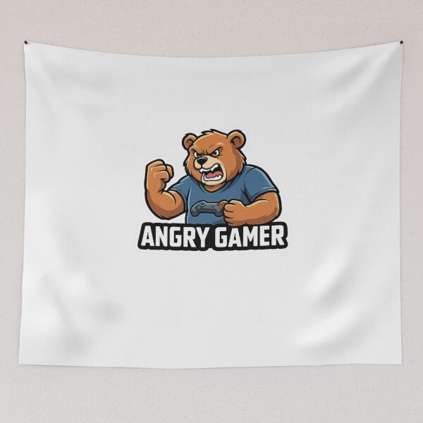 Item preview, Angry Gamer Bear - Funny Rage Quit & Video Game Humor Tee designed and sold by RelateAndTee.