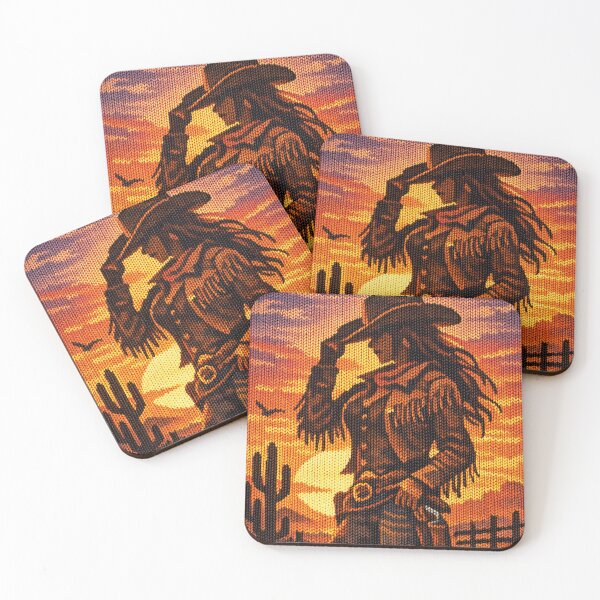 Item preview, Western Cowgirl Silhouette – Retro Knit Look in a Desert Sunset designed and sold by Mauswohn.