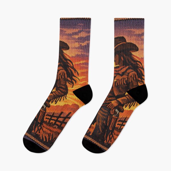 Item preview, Western Cowgirl Silhouette – Retro Knit Look in a Desert Sunset designed and sold by Mauswohn.