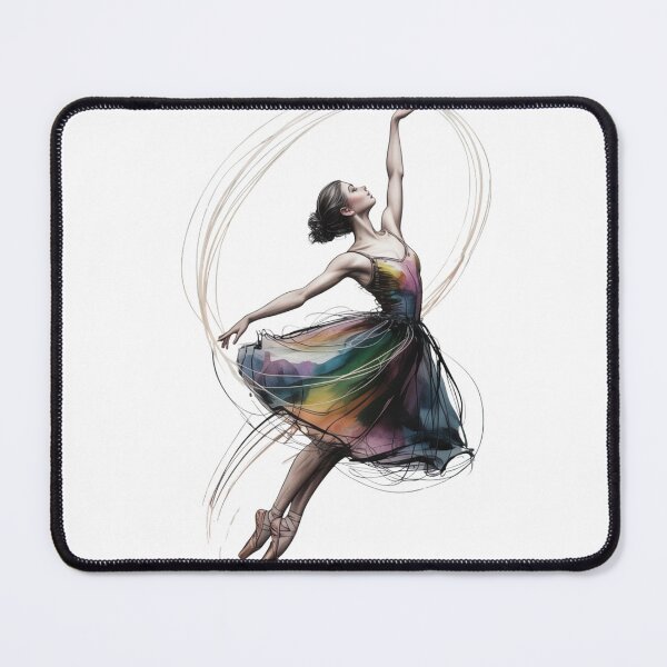 Item preview, Ethereal Rainbow Ballerina – Watercolor Ballet Dancer Art – Balletcore Aesthetic Gift designed and sold by FusiTink.