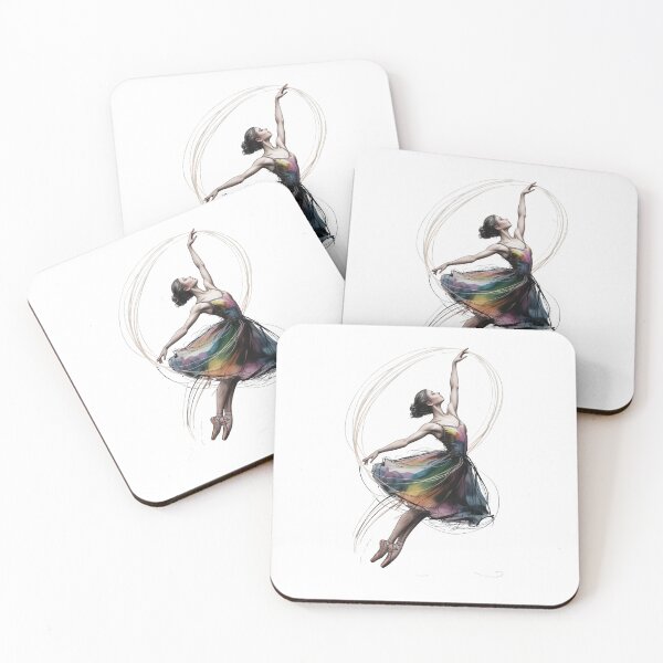 Item preview, Ethereal Rainbow Ballerina – Watercolor Ballet Dancer Art – Balletcore Aesthetic Gift designed and sold by FusiTink.