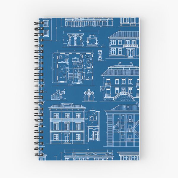 Item preview, Vintage House Blueprint Collage designed and sold by Kaleidoscope Print.
