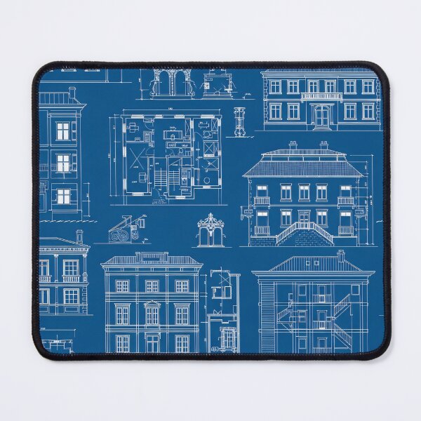 Item preview, Vintage House Blueprint Collage designed and sold by Kaleidoscope Print.
