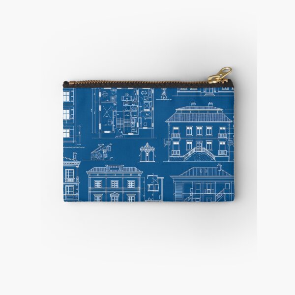 Item preview, Vintage House Blueprint Collage designed and sold by Kaleidoscope Print.