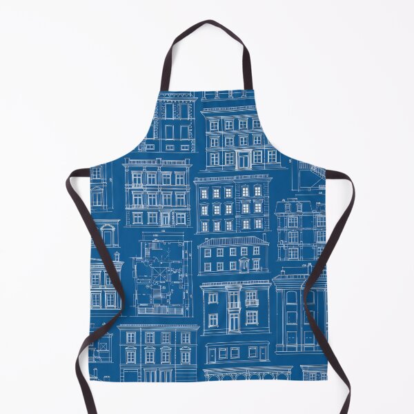 Item preview, Townhouse Blueprint Pattern designed and sold by Kaleidoscope Print.