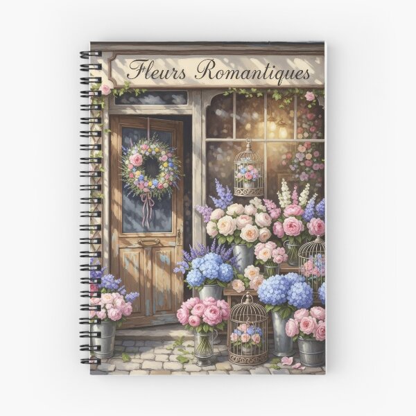 Item preview, French Flower Shop Paris France Painting Scene Street dining room kitchen  designed and sold by TheTimeTaxi.