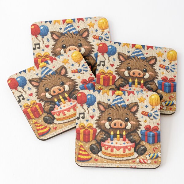 Item preview, Cute Wild Boar Birthday – Ugly Christmas Sweater Style Party Motif designed and sold by Mauswohn.