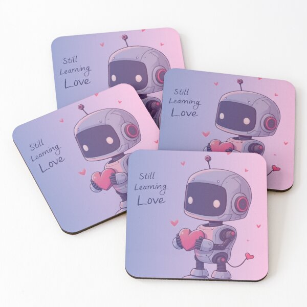 Item preview, Still Learning Love – Cute Robot Heart AI Aesthetic Art designed and sold by Taviofashion.