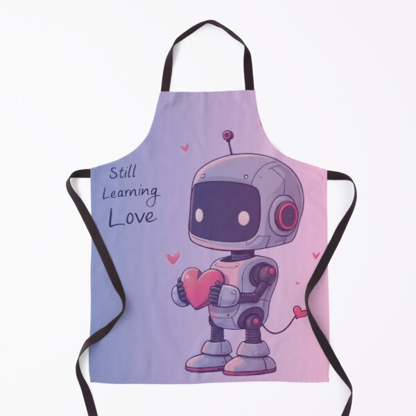 Item preview, Still Learning Love – Cute Robot Heart AI Aesthetic Art designed and sold by Taviofashion.