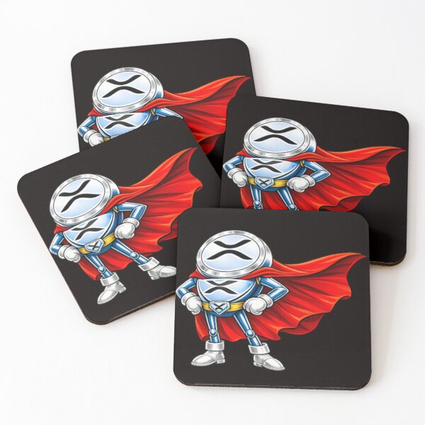 Item preview, XRP Man Superhero – Ripple Crypto Mascot designed and sold by DesignsMjB.