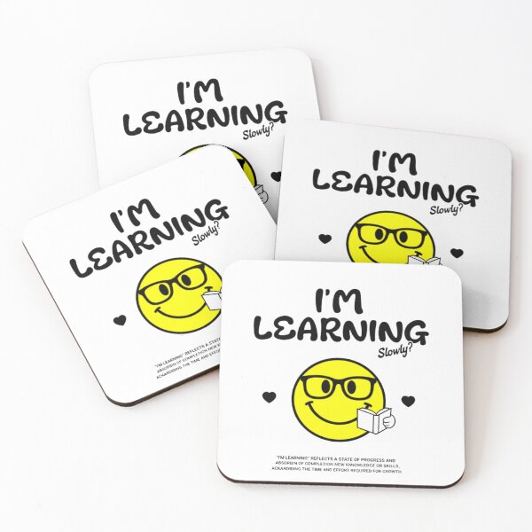 Item preview, I'm Learning Slowly? — Cute Yellow Smiley Face Nerd Reading Book Illustration designed and sold by HBDStudio.