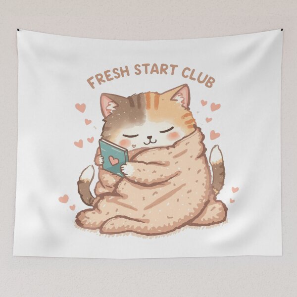 Item preview, Fresh Start Club Cute Cat Journal Sticker designed and sold by goluz.