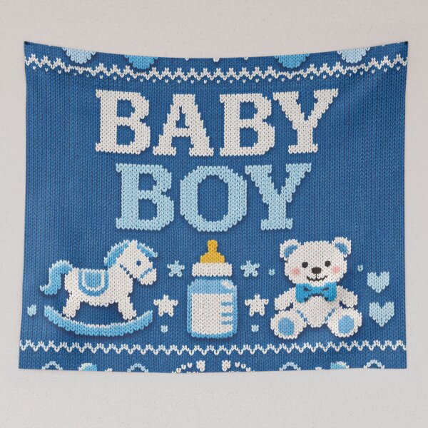 Item preview, Baby Boy Knitting Pattern – Cute Welcome Design for Boys designed and sold by Mauswohn.