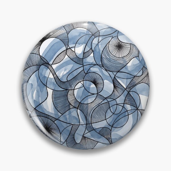 Item preview, Blue Abstract Watercolor Circles Rings Print T-Shirt Poster designed and sold by AbstractAuraArt.