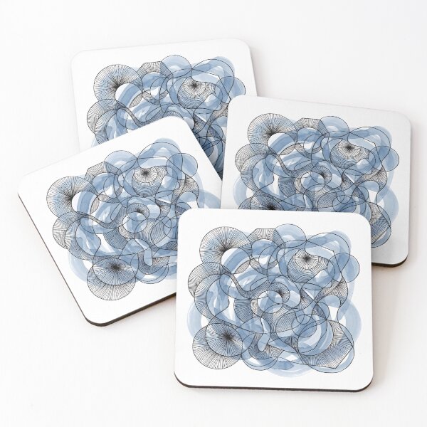 Item preview, Blue Abstract Watercolor Circles Rings Print T-Shirt Poster designed and sold by AbstractAuraArt.