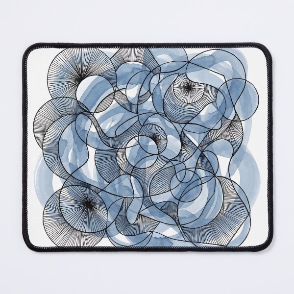Item preview, Blue Abstract Watercolor Circles Rings Print T-Shirt Poster designed and sold by AbstractAuraArt.