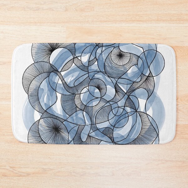 Item preview, Blue Abstract Watercolor Circles Rings Print T-Shirt Poster designed and sold by AbstractAuraArt.
