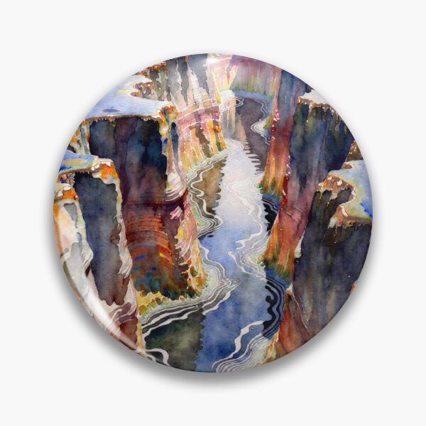 Item preview, Watercolor Canyon Rift Surreal Landscape designed and sold by LyquidAbyss.