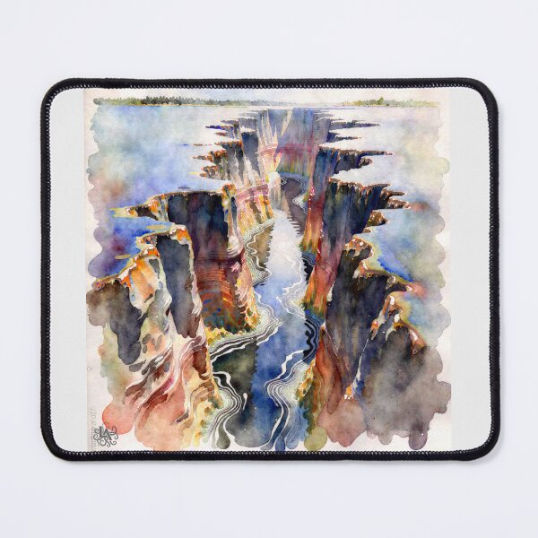 Item preview, Watercolor Canyon Rift Surreal Landscape designed and sold by LyquidAbyss.